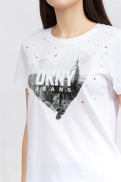 DKNY Kadın Bisiklet Yaka T-Shirt