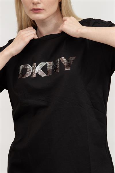 DKNY Kadın Bisiklet Yaka T-Shirt Siyah
