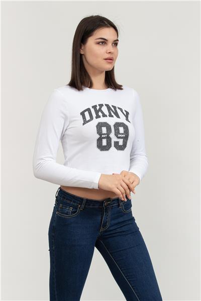 DKNY Kadın Bisiklet Yaka T-Shirt