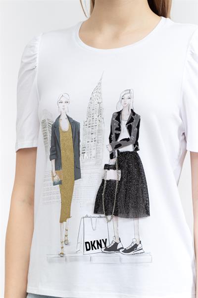 DKNY Kadın Bisiklet Yaka T-Shirt
