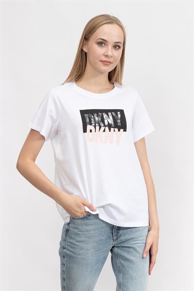 DKNY Kadın Bisiklet Yaka T-Shirt