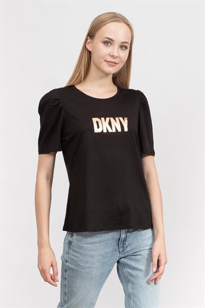 DKNY Kadın Bisiklet Yaka T-Shirt Siyah