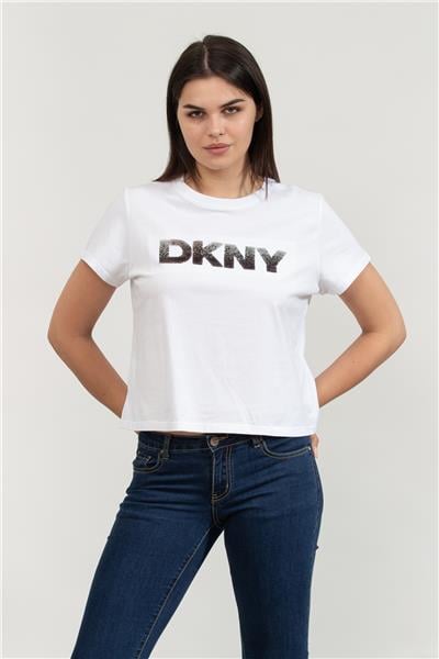 DKNY Kadın Bisiklet Yaka T-Shirt