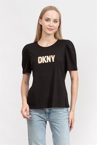 DKNY Kadın Bisiklet Yaka T-Shirt Siyah