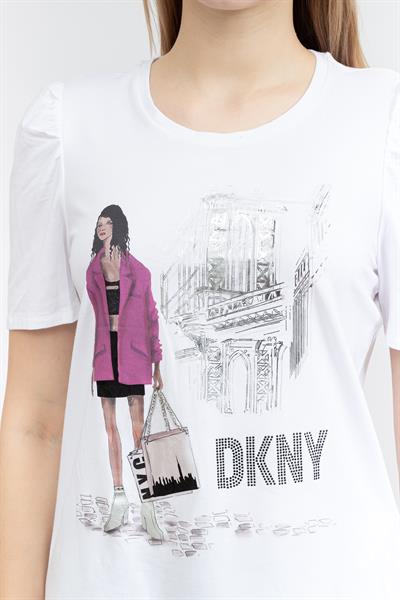 DKNY Kadın Bisiklet Yaka T-Shirt
