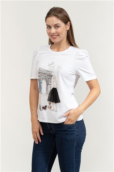 DKNY Kadın Bisiklet Yaka T-Shirt