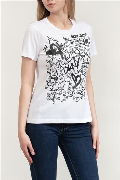 DKNY Kadın Bisiklet Yaka T-Shirt