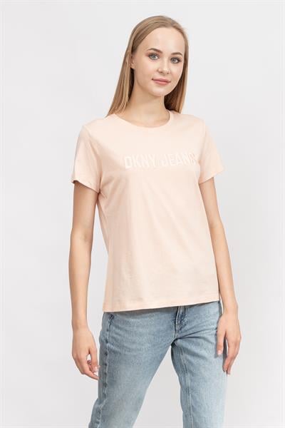 DKNY Kadın Bisiklet Yaka T-Shirt Pembe