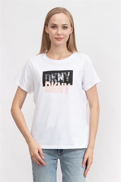 DKNY Kadın Bisiklet Yaka T-Shirt