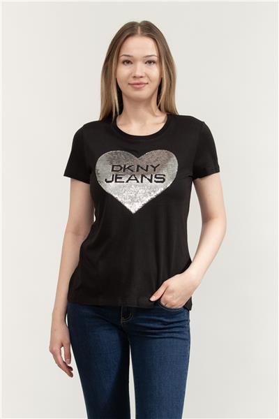 DKNY Kadın Bisiklet Yaka T-Shirt