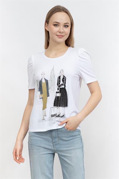 DKNY Kadın Bisiklet Yaka T-Shirt