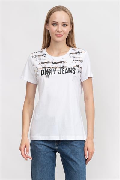 DKNY Kadın Bisiklet Yaka T-Shirt