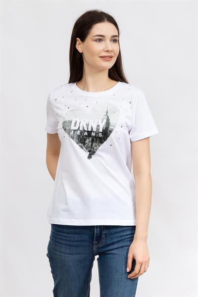 DKNY Kadın Bisiklet Yaka T-Shirt