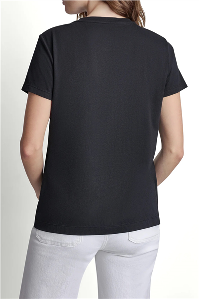 DKNY Kadın Dkny Big Apple Rhine Bisiklet Yaka T-Shirt Siyah