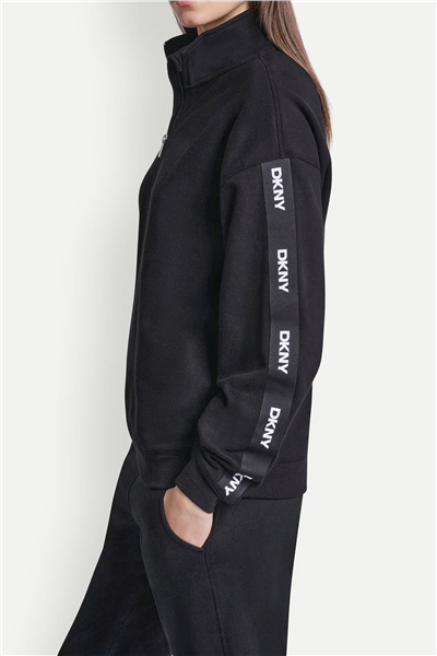DKNY Kadın Dkny Classic Logo El Fermuarlı Sweatshirt Siyah