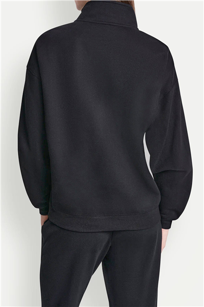 DKNY Kadın Dkny Classic Logo El Fermuarlı Sweatshirt Siyah