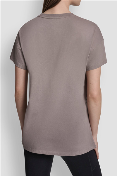 DKNY Kadın Dkny Ny 1989 Rhinest Bisiklet Yaka T-Shirt