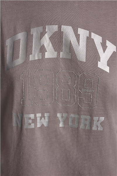 DKNY Kadın Dkny Ny 1989 Rhinest Bisiklet Yaka T-Shirt