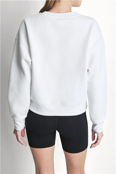 DKNY Kadın Dkny Puff Varsity Lo Bisiklet Yaka Sweatshirt