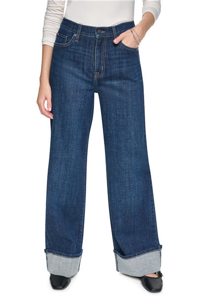DKNY Kadın Hr Modern Wide Leg W Jean Pantolon