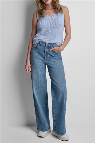 DKNY Kadın Hr Wide W Outseam St Jean Pantolon