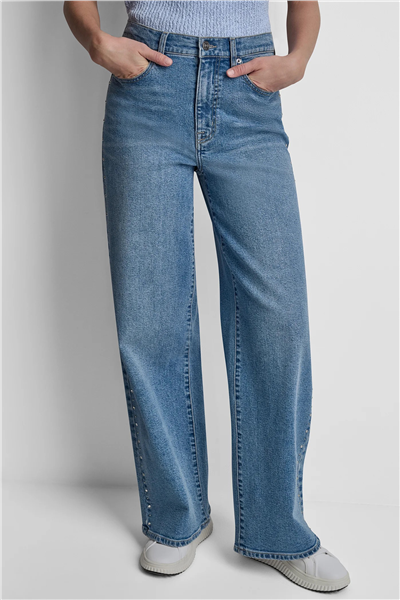 DKNY Kadın Hr Wide W Outseam St Jean Pantolon