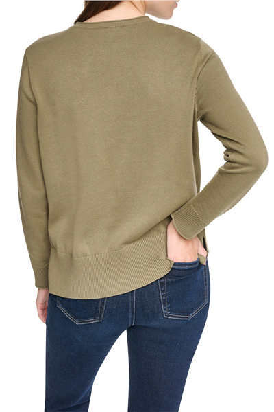 DKNY Kadın Long Sleeve Crew Nec Triko Yeşil