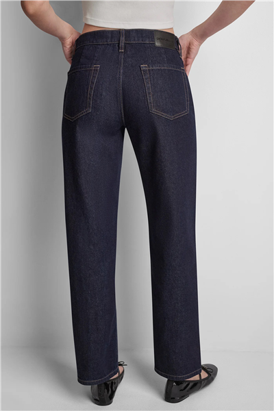 DKNY Kadın Mr Straight W Bk Dar Jean Pantolon