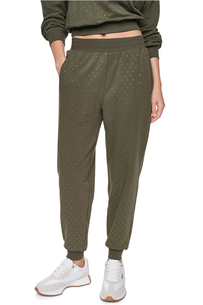DKNY Kadın Rhinestones Jogger Jogger Pantolon
