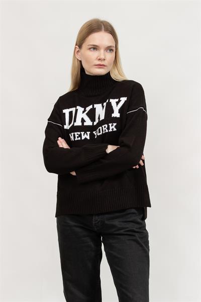 DKNY Intarsia Logo Turtle Kadın Kazak