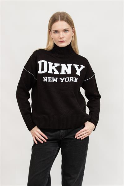 DKNY Intarsia Logo Turtle Kadın Kazak