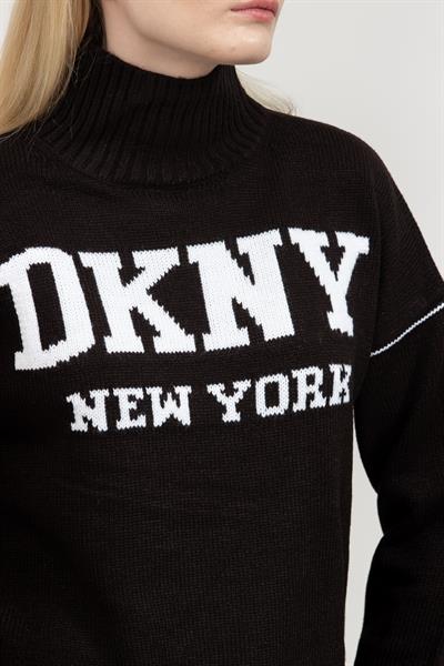 DKNY Intarsia Logo Turtle Kadın Kazak