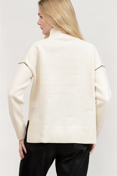DKNY Intarsia Logo Turtle Kadın Kazak Çok Renkli