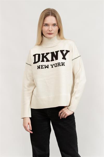 DKNY Intarsia Logo Turtle Kadın Kazak Çok Renkli