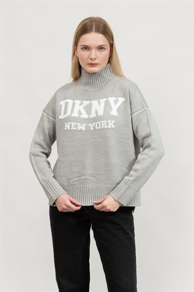 DKNY Intarsia Logo Turtle Kadın Kazak