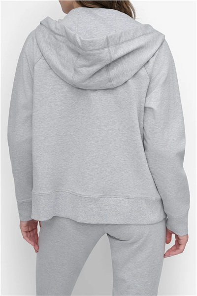 DKNY Kadın Two Tne Logo Zip Jkt Kapüşonlu Sweatshirt Gri