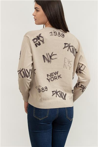 DKNY Kadın V Yaka T-Shirt