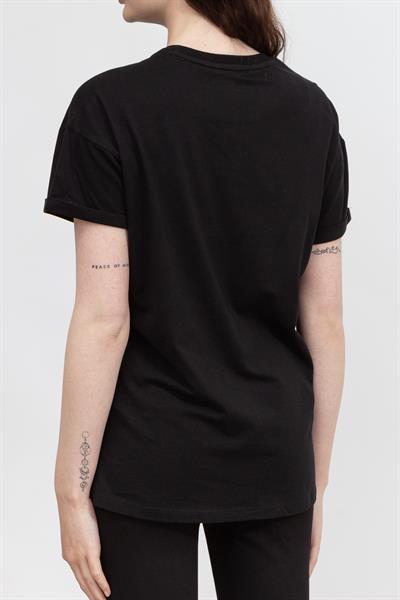 DKNY Layered Shadow Logo Kadın Bisiklet Yaka TShirt