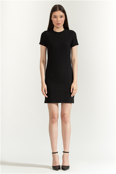 DKNY Logo Jacquard Crew Neck Kadın Elbise