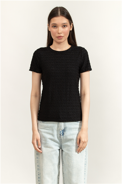 DKNY Logo Jacquard SL Kadın Bluz