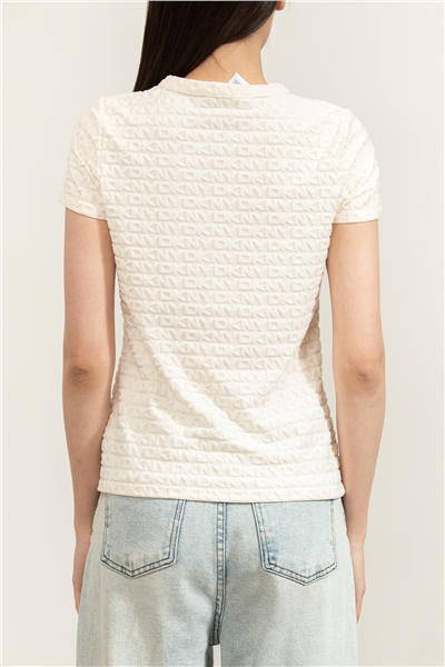 DKNY Logo Jacquard SL Kadın Bluz