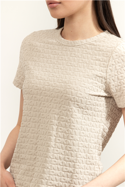 DKNY Logo Jacquard SL Kadın Bluz