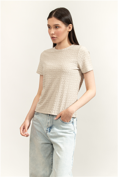 DKNY Logo Jacquard SL Kadın Bluz