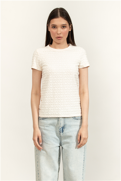 DKNY Logo Jacquard SL Kadın Bluz