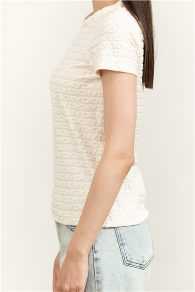 DKNY Logo Jacquard SL Kadın Bluz
