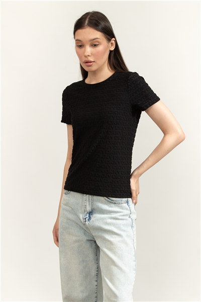 DKNY Logo Jacquard SL Kadın Bluz