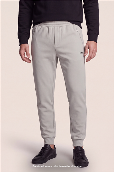 DKNY Logo Patch Sweatpant Erkek Eşofman Altı Taş Rengi