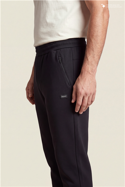 DKNY Logo Patch Sweatpant Erkek Eşofman Altı Siyah