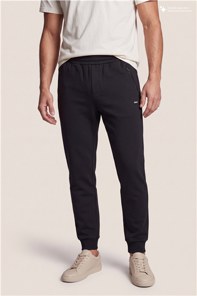 DKNY Logo Patch Sweatpant Erkek Eşofman Altı Siyah