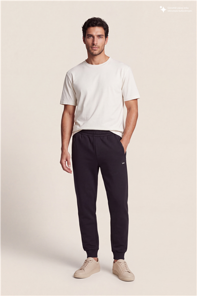 DKNY Logo Patch Sweatpant Erkek Eşofman Altı Siyah